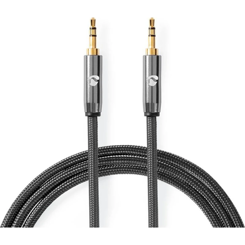 Nedis Profigold Stereo Audio Kabel 3.5 mm, 2 m, Guldplateret, Grå/Gun Metal Grå