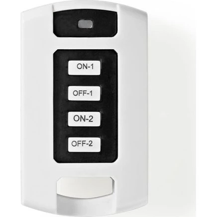 Nedis RF Smart Remote 2 Kanaler, Sort/Hvid, Nøglekædehul
