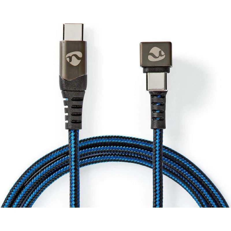 Anker USB-C™-kabel 2,0 m | Guldplateret | Flettet Nylon | Blå/Sort