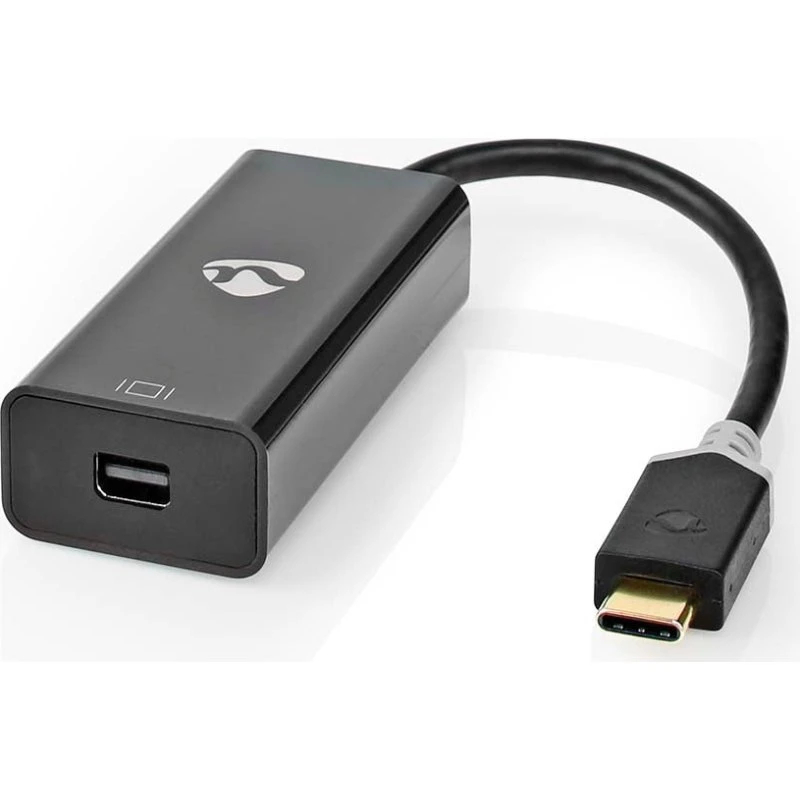 Nedis USB-C til Mini DisplayPort Adapter, 20 cm, Guldplateret, Antracit