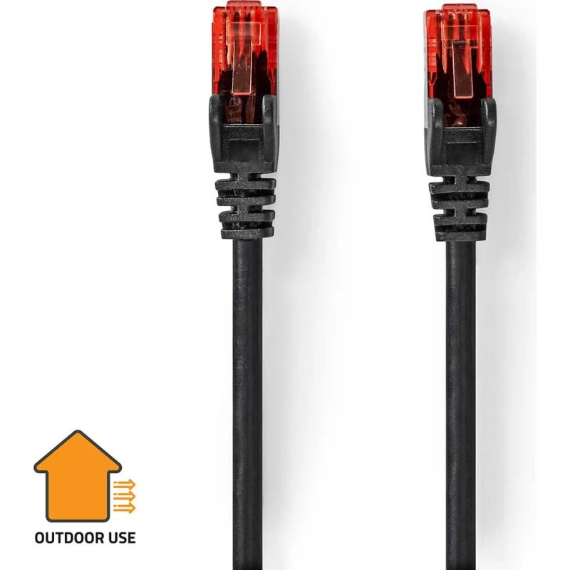 Nedis CAT 6 Udendørs Kabel 20 m, RJ45 Han-Han, Sort, Rundt, PVC