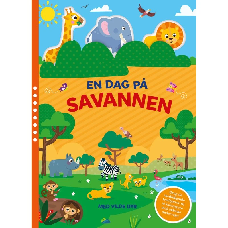En dag på savannen - Børnebog med træfigurer