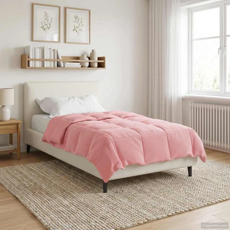 vidaXL Helårs Dyne Quilting Lyserød 155x200 cm Mikrofiber