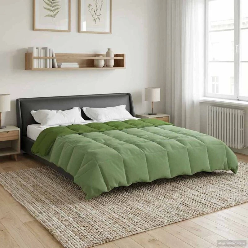 vidaXL Helårs Dyne Quilting Grøn 200 x 200 cm Mikrofiber
