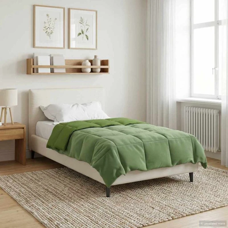 vidaXL Helårs Dyne Quilting Grøn 135 x 220 cm Mikrofiber