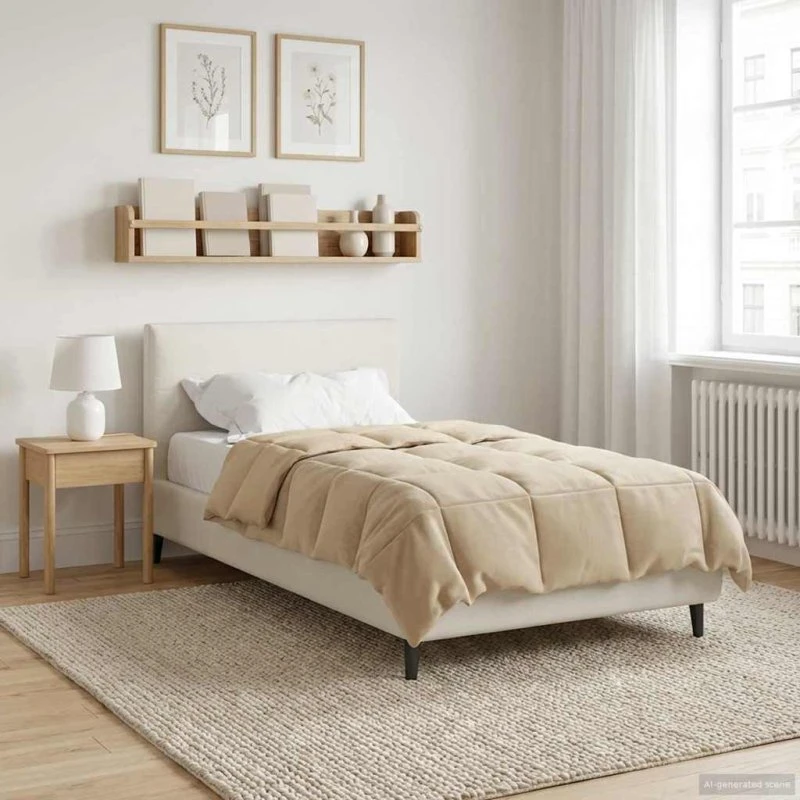 vidaXL Helårs Dyne Quilting Creme 135 x 200 cm Mikrofiber