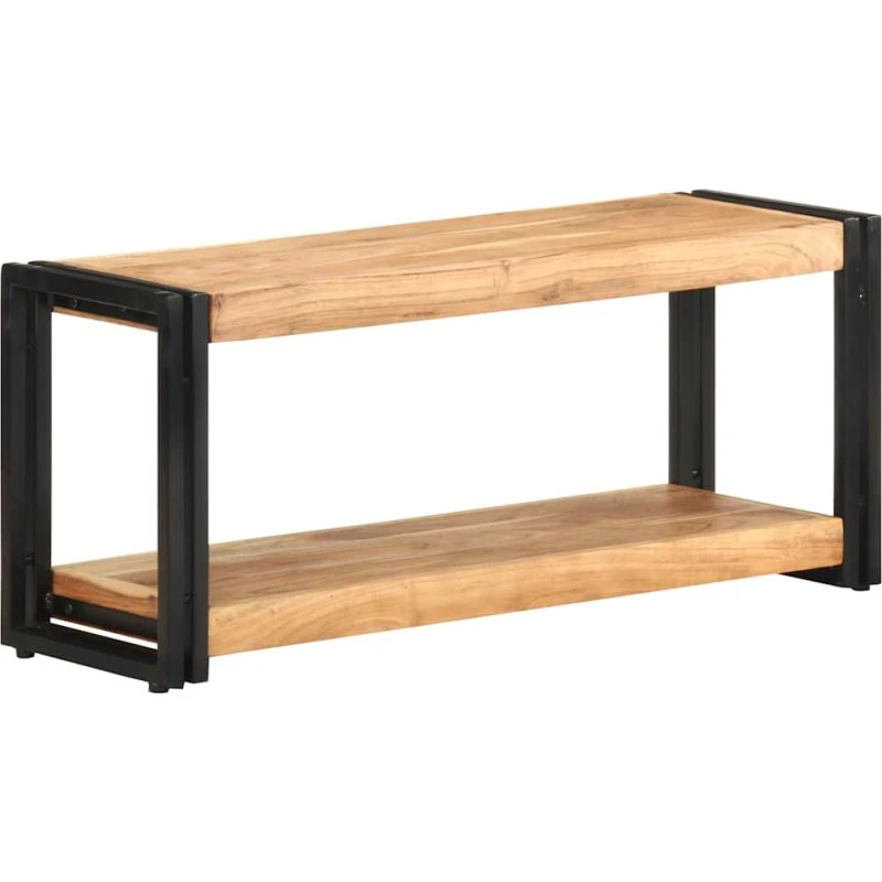 vidaXL tv-skab 90x30x40 cm massivt akacietræ, sort