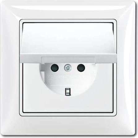 ABB B55 Schuko-Stikkontakt, IP44, Blank Hvid