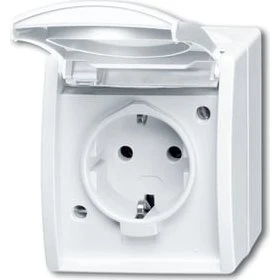 ABB Ocean Schuko Stikkontakt Hvid 16A IP44