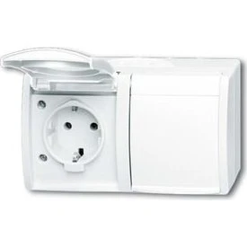Ocean DOBBELT VANDRET 16A Hvid IP44