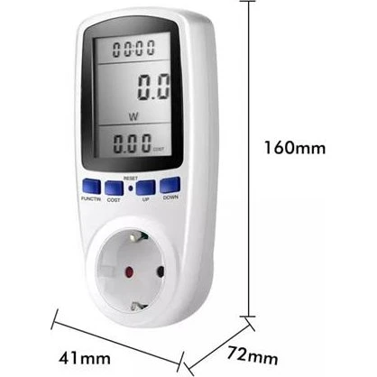 Schuko Digital LCD Energimåler 250V 13A