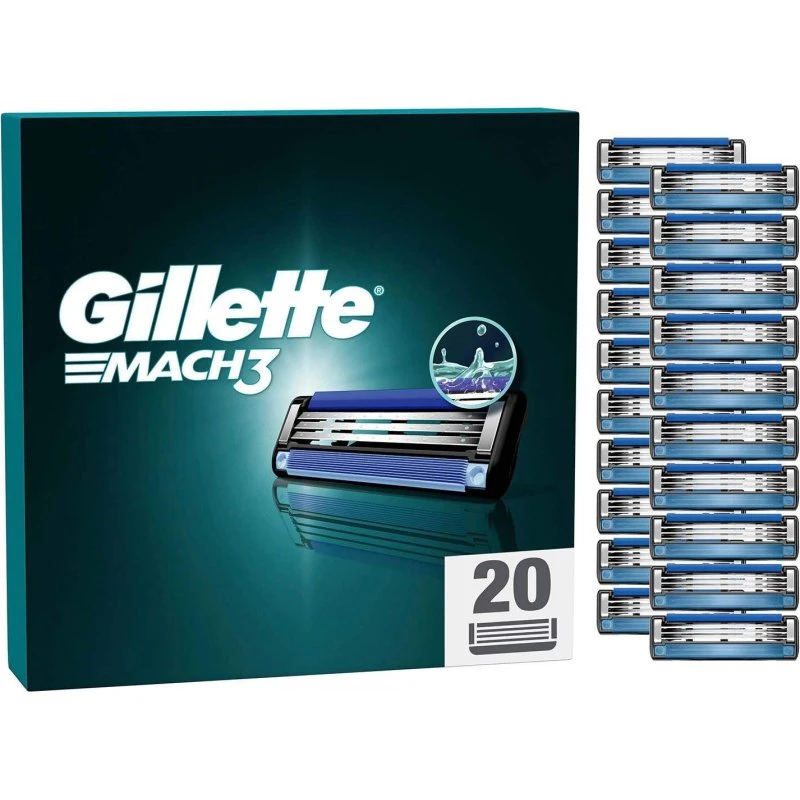 Gillette Mach3 Udskiftningshoveder 20 stk. – Glat barbering med reduceret irritation