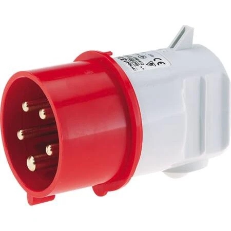 CEE H6/400/16/5/44 Stikprop 16A 5-pol, rød, vinkel, IP44