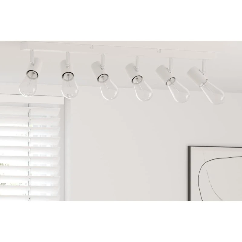 vidaXL Loftsspot Hvid 73 x 6,5 x 11,5 cm med 6 justerbare spotlights