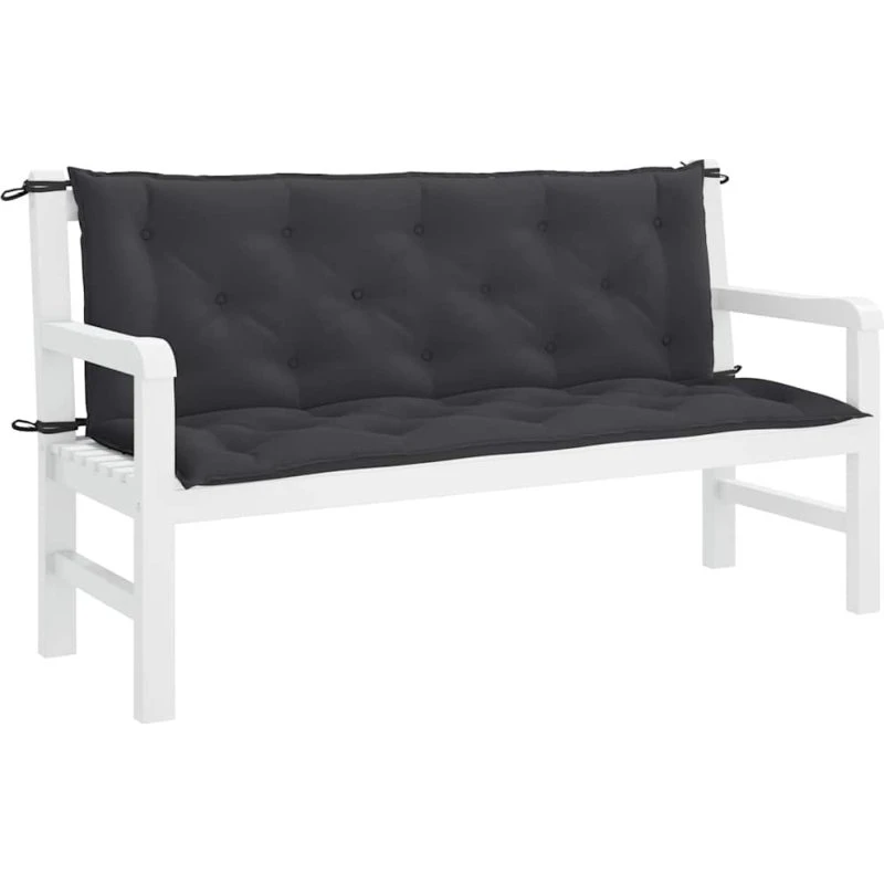 vidaXL hynde til havebænk 150x(50+50)x7 cm sort