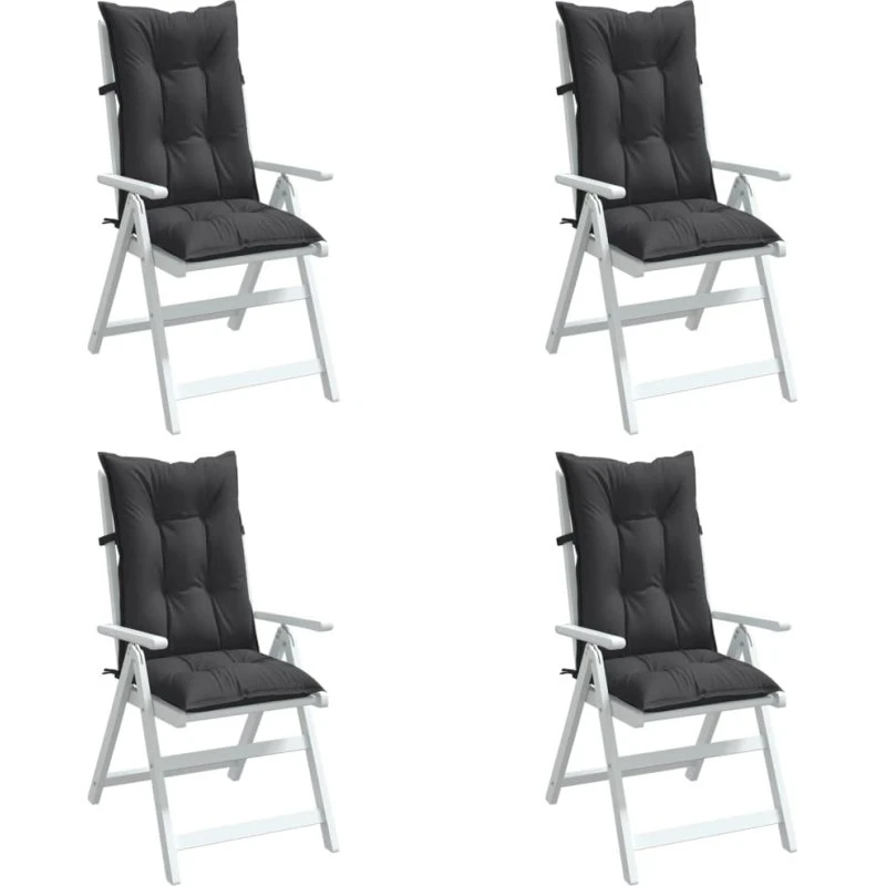 vidaXL Stolehynder med høj ryg 4 stk. 120x50x7 cm antracitgrå