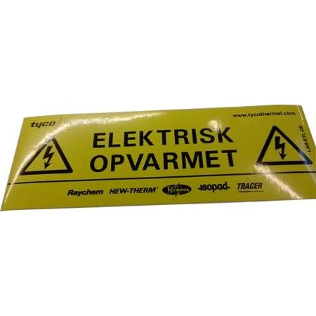 Raychem Advarselsmærke ETL for varmekabel