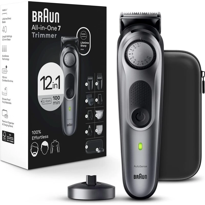 Braun MGK7440 11-i-1 Wet & Dry trimmerkit, grå