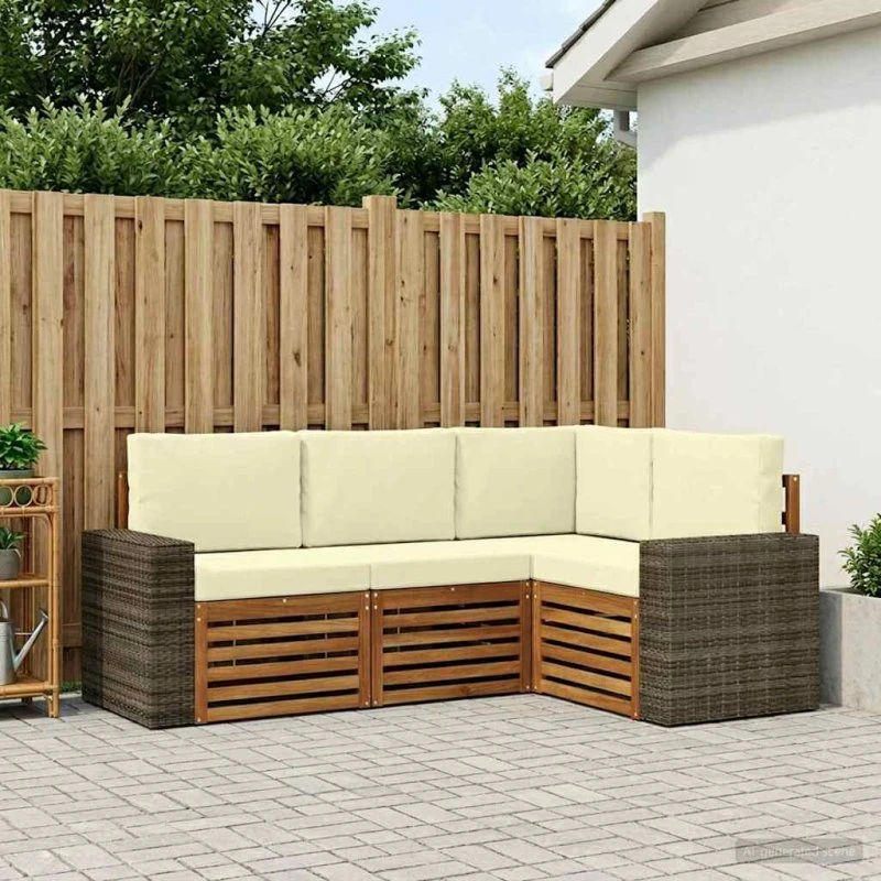 vidaXL Sofasæt 4-pces i Massivt Akacietræ