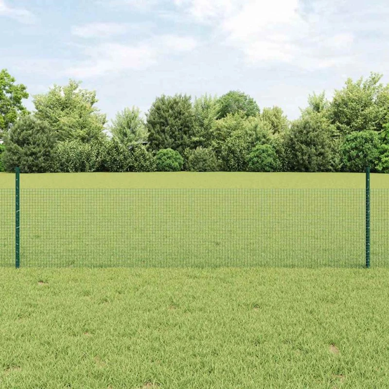 vidaXL Svejsestålhegn 25 x 0,5 m, Grøn, Galvaniseret