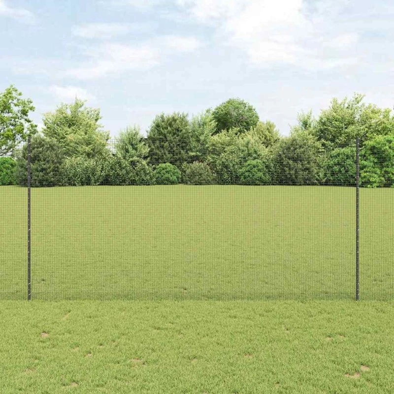 vidaXL Svejsestålhegn 10 x 1,5 m, galvaniseret, grå