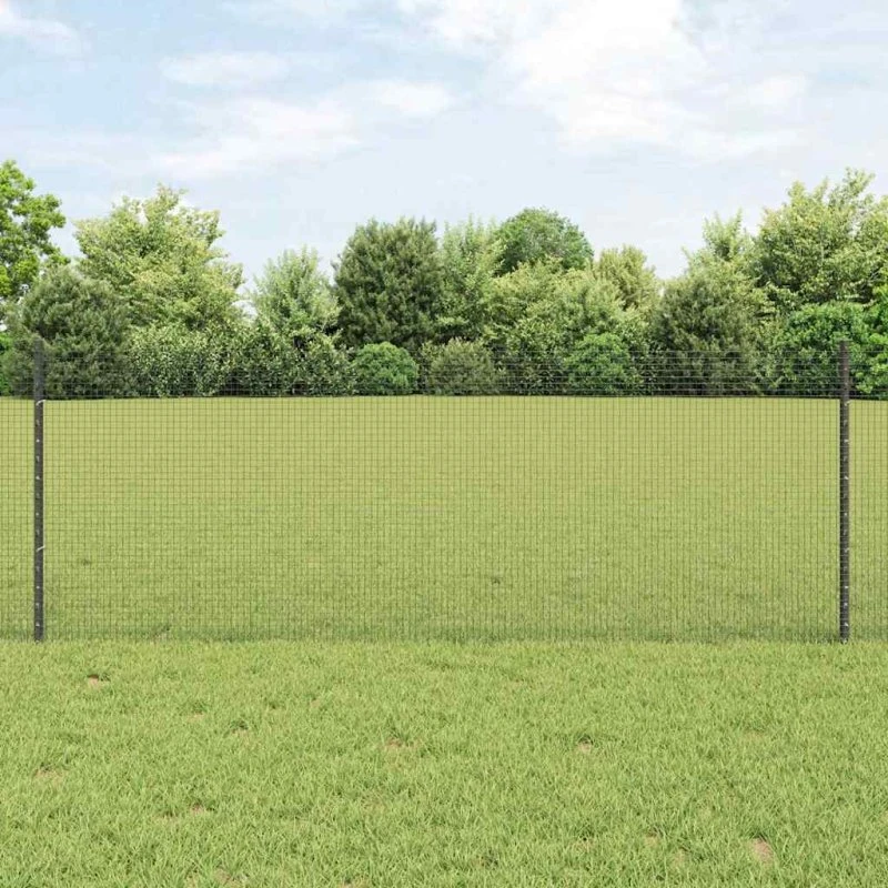 vidaXL Svejsede Trådhegn 100 x 0,8 m PVC-belagt Stål Grå