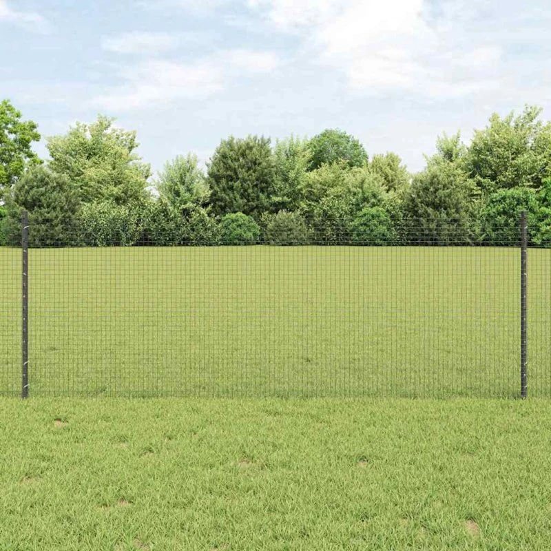 vidaXL Svejsestålhegn 100 x 0,8 m grå PVC-belagt stål