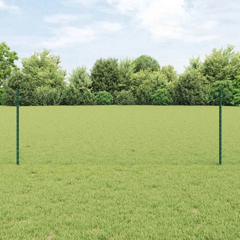 vidaXL Sekskantet Hejn 25 x 0,8 m PVC-belagt Stål Grøn