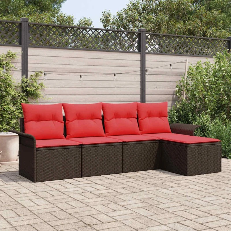 vidaXL Havesofa Sæt 5-del, Brun Poly Rattan