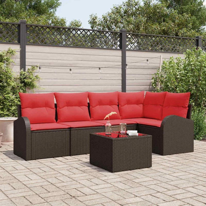 vidaXL Havesofa Sæt Brun Poly Rattan, 3-Personer