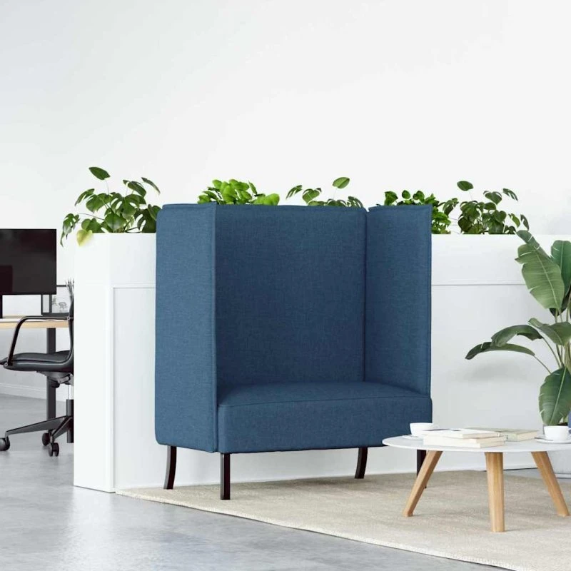 vidaXL Højryg Sofa 101 cm Blå Stof