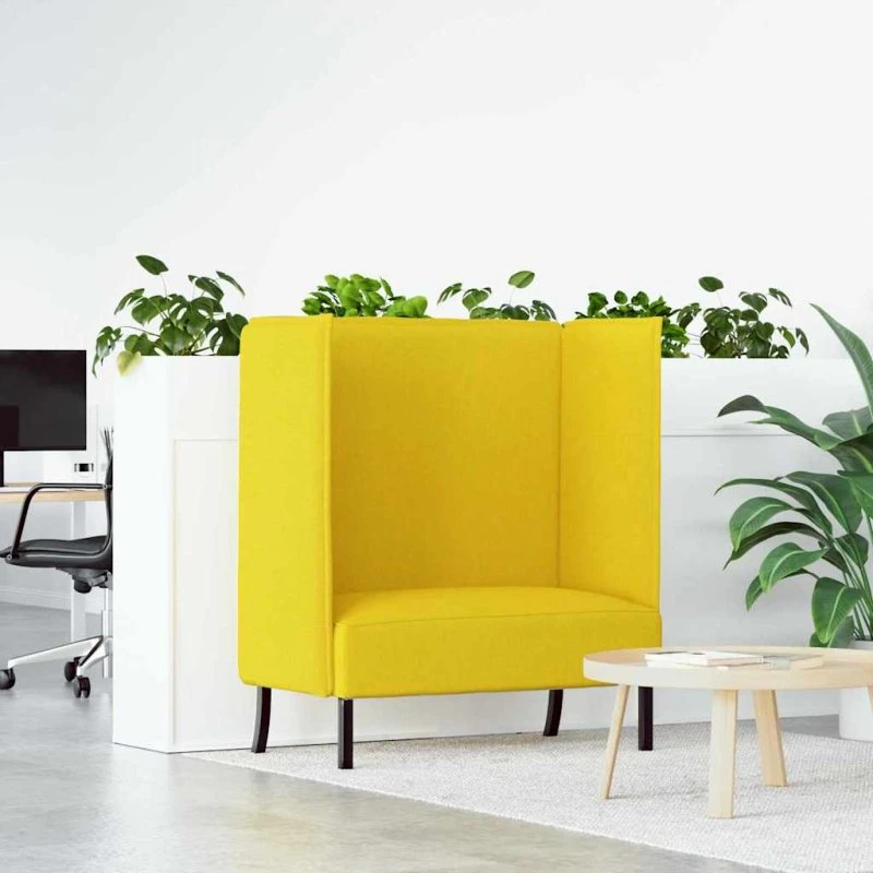 vidaXL Højryg Sofa 101 cm Lysegul Stof