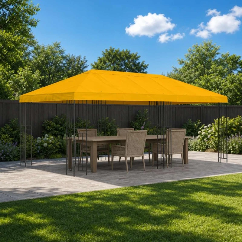 vidaXL Pavillon 6 x 3 m Gul Polyester og Stål 190 g/m²
