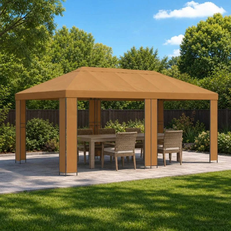 vidaXL Havepavillon 6 x 3 m Beige Polyester 190 gsm Stål