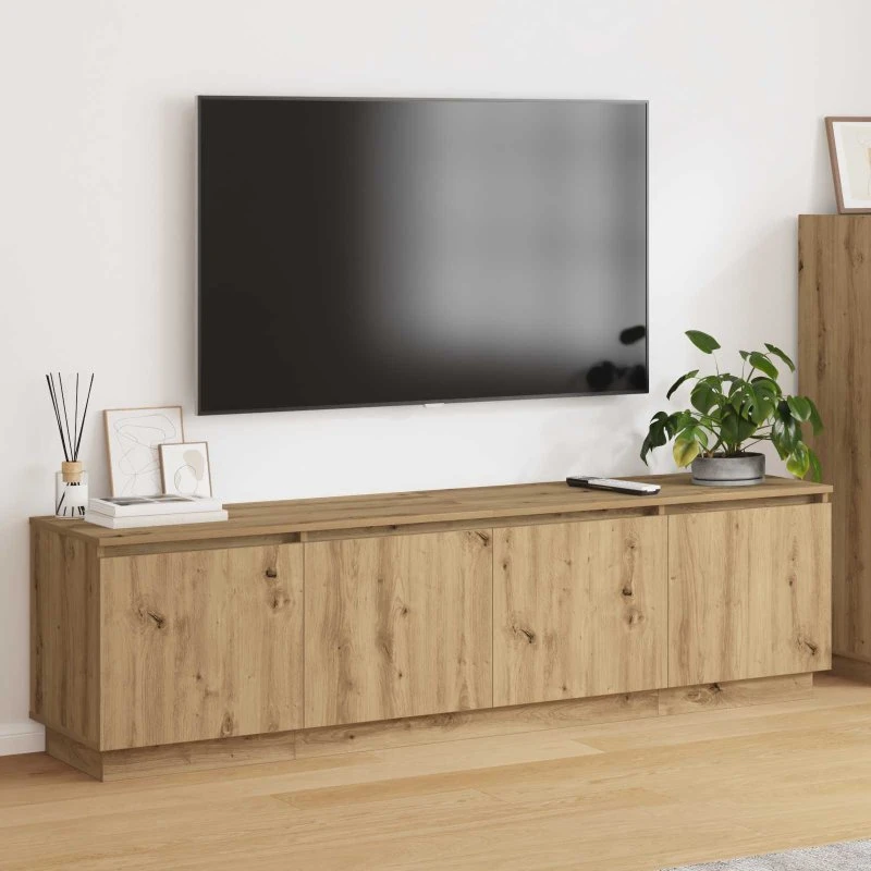 vidaXL TV-skab Artisan Egetræ 180x38x49 cm Konstrueret Træ med LED
