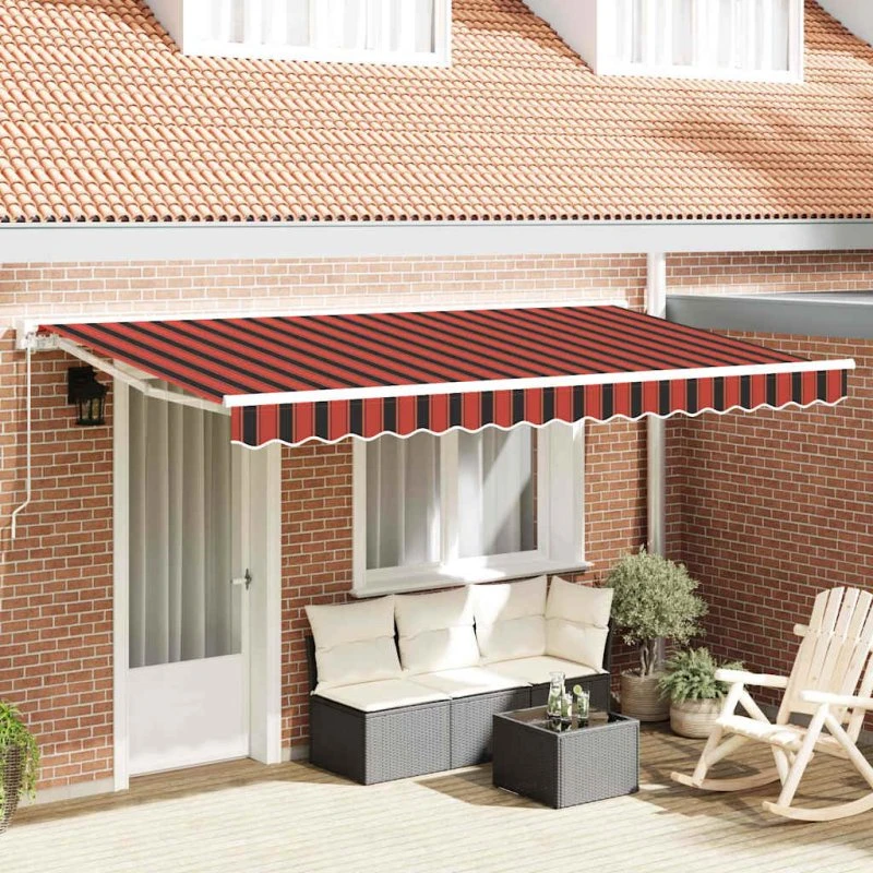 vidaXL Markiseramme Orange/Sort 350 x 200 cm