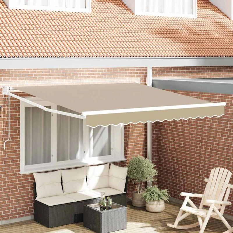 vidaXL Udtrækkelig Markise Beige 350 x 250 cm