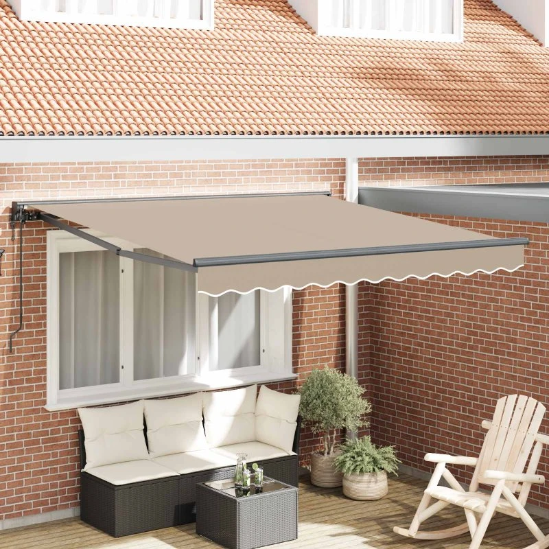 vidaXL Markiseramme Beige 350 x 250 cm med PU-belægning