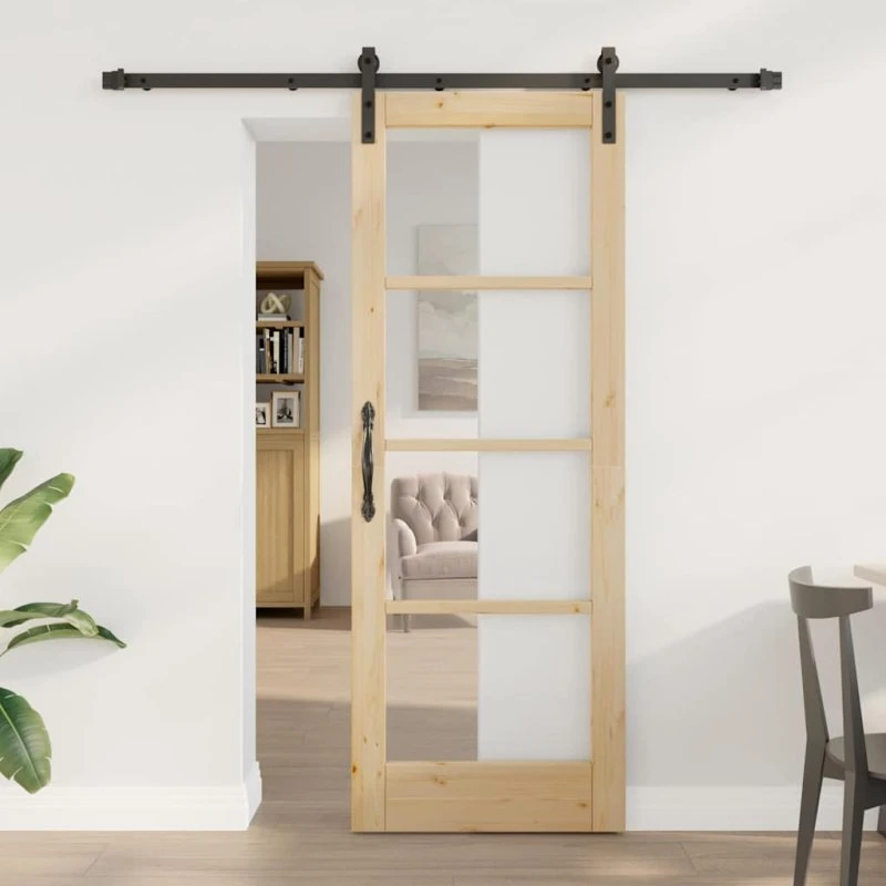 vidaXL ORKDAL Skydedør Naturlig/Sort 73,5 x 198,5 cm