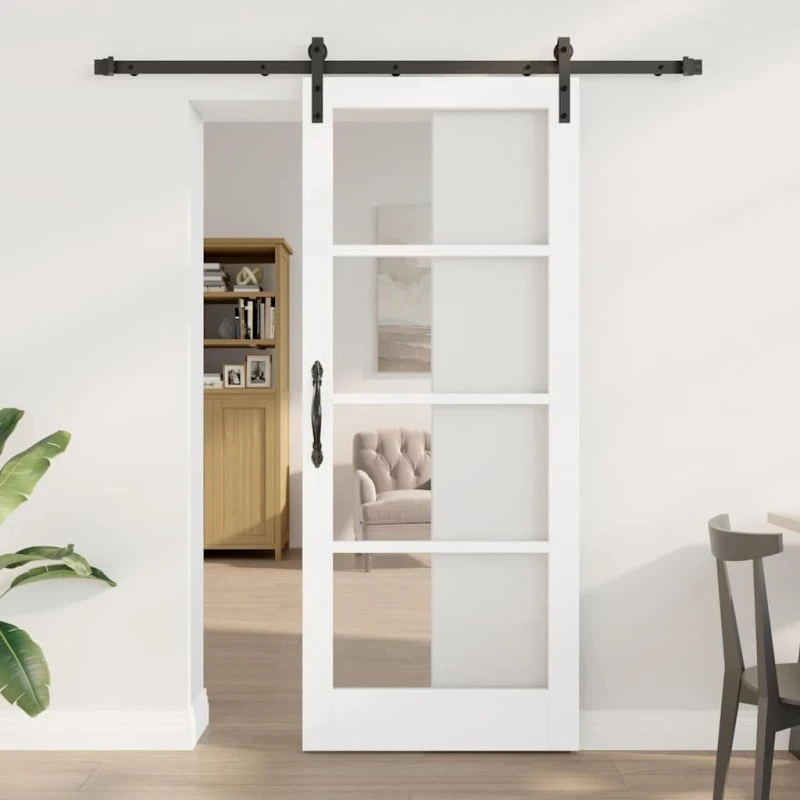 vidaXL ORKDAL Skydedør Hvid/Sort 83 x 202 cm