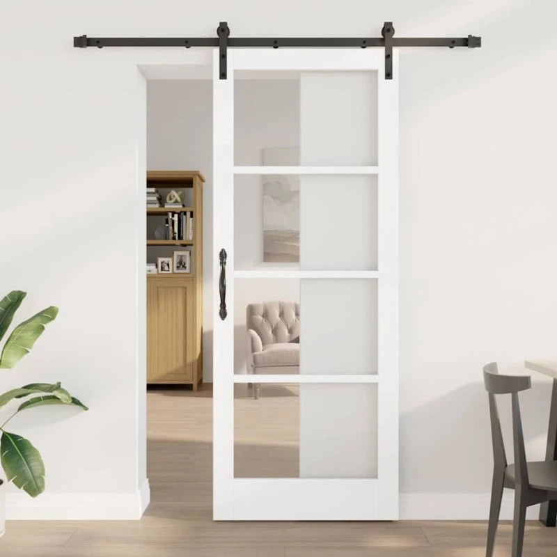 vidaXL ORKDAL Skydedør Hvid/Sort 83 x 211 cm
