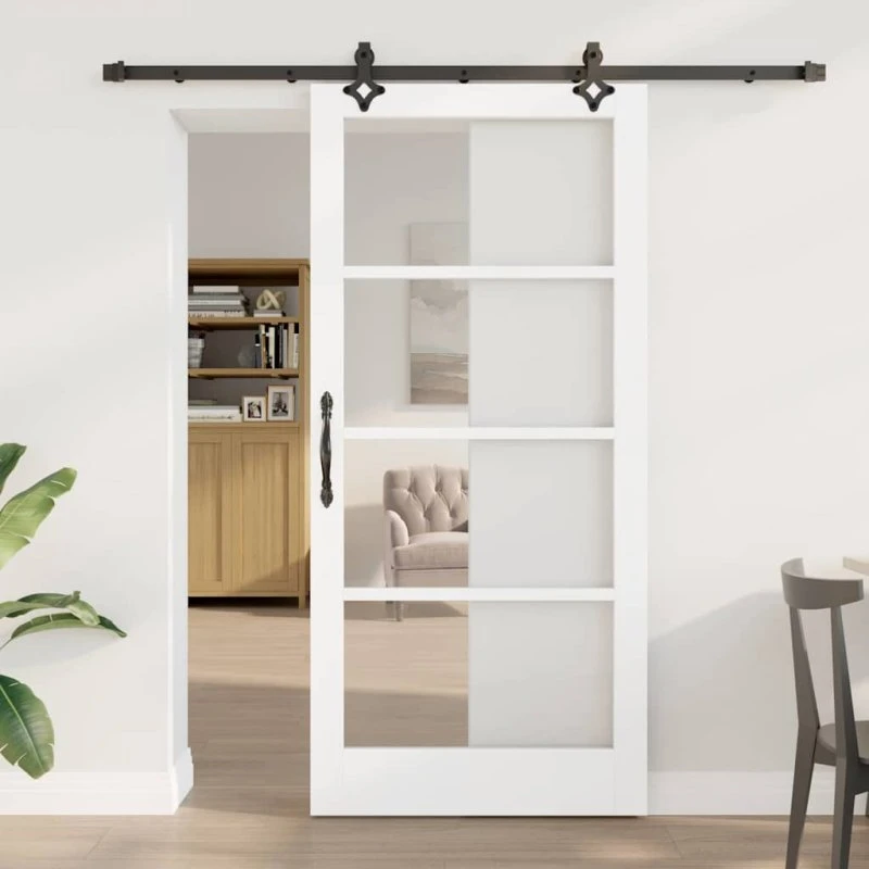 vidaXL ORKDAL Skydedør Hvid/Sort 93 x 202 cm