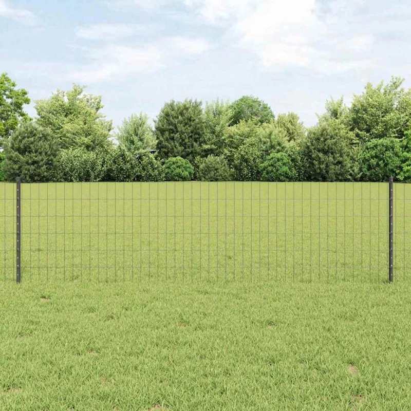 vidaXL Eurohegn 50 x 0,6 m PVC-belagt stål Grå Mesh