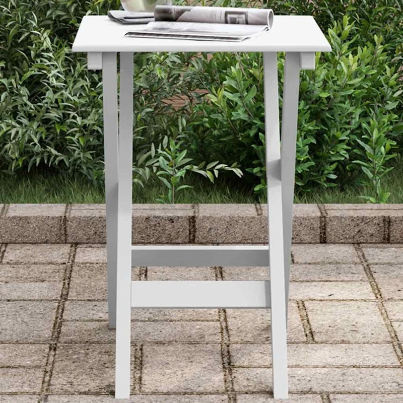 vidaXL Foldbart Sidebord i Massivt Poppeltræ, Hvid, 35 x 35 x 46 cm