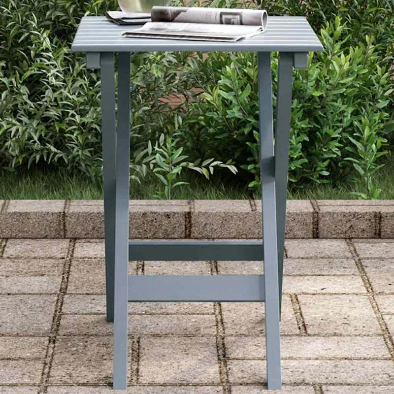vidaXL foldbart sidebord i massivt poppeltræ grå 35×35×46 cm