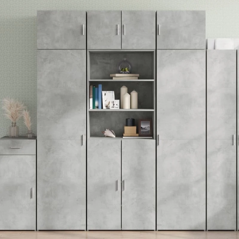 vidaXL Smalt opbevaringsskab 70x42,5x225 cm betongrå
