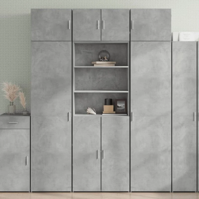 vidaXL Højskab 70x42,5x185 cm Betongrå Konstrueret Træ