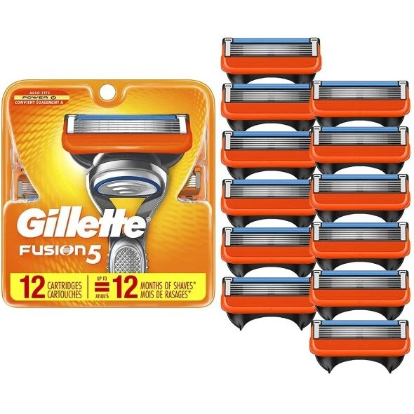Gillette Fusion5 barberblade 12 stk – orange/sort