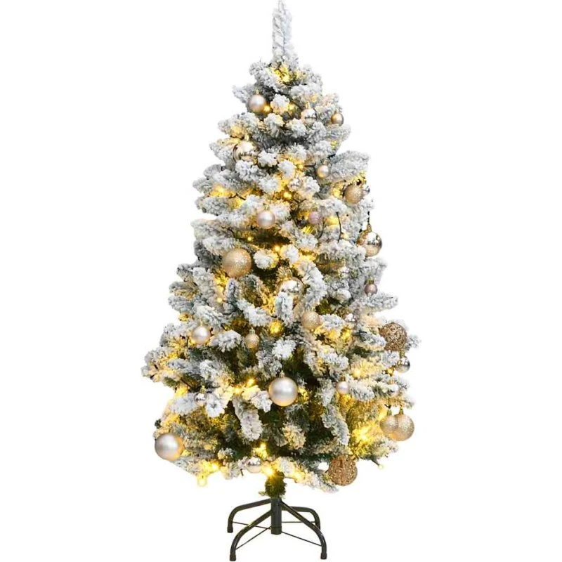 vidaXL kunstigt juletræ 150 cm med 150 LED'er og hængslet konstruktion