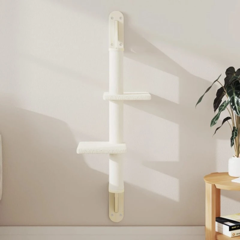 vidaXL væghængt kradsetræ 108 cm creme med kradsestolpe
